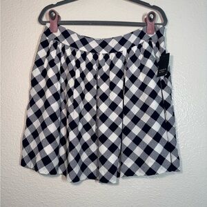 crown & ivy Navy and White Gingham Circle Skirt